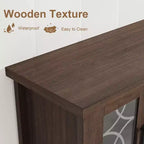 Mobile porta TV da 65" stile rustico per TV fino a 70" - Mobile TV moderno di metà secolo con 2 ante in vetro e 3 cassetti - Console multimediale in legno