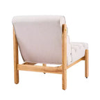 FurnitureR Accent Chair with Solid Wood Frame, Thick Cushioned Seat & Ergonomic Back, Modern Lounge Chair for Living Room Bedroom Reading Nook