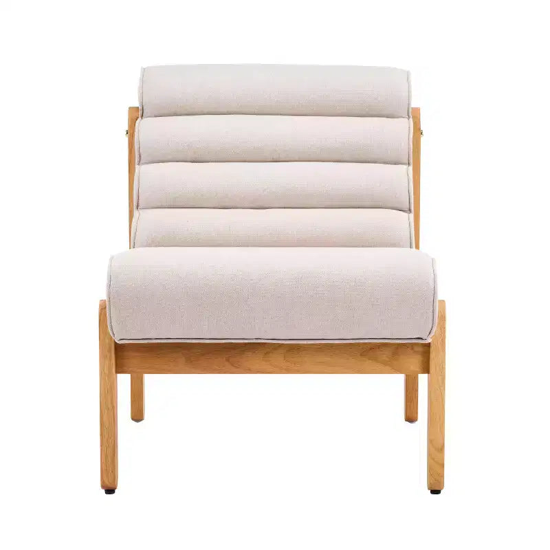 FurnitureR Accent Chair with Solid Wood Frame, Thick Cushioned Seat & Ergonomic Back, Modern Lounge Chair for Living Room Bedroom Reading Nook