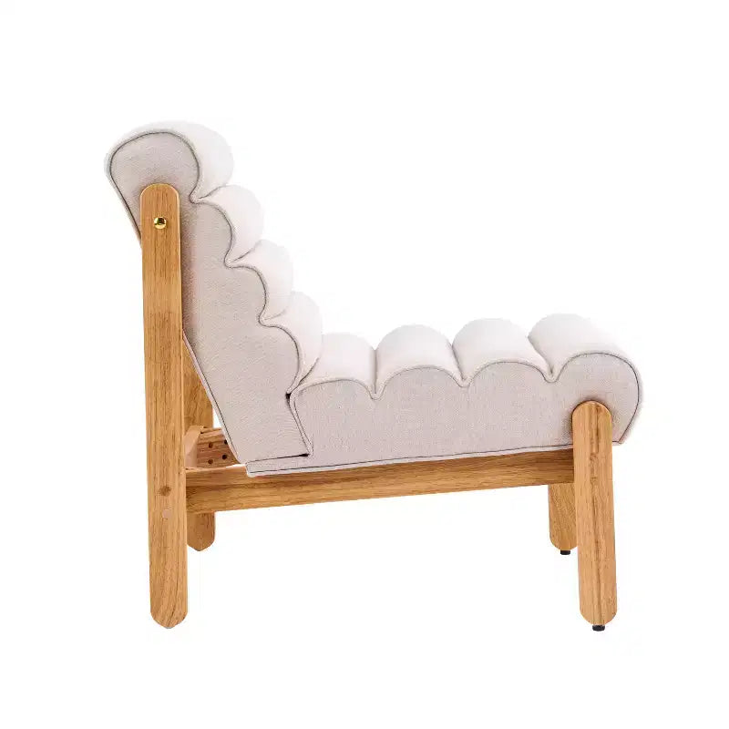 FurnitureR Accent Chair with Solid Wood Frame, Thick Cushioned Seat & Ergonomic Back, Modern Lounge Chair for Living Room Bedroom Reading Nook
