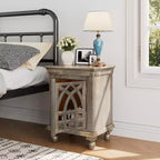 Comodino Funzionale Elegante in Legno Grigio Antico per Camera da Letto e Salotto