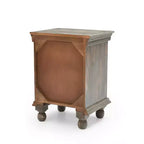 Comodino Funzionale Elegante in Legno Grigio Antico per Camera da Letto e Salotto