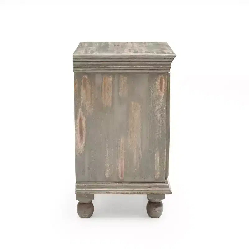 Comodino Funzionale Elegante in Legno Grigio Antico per Camera da Letto e Salotto