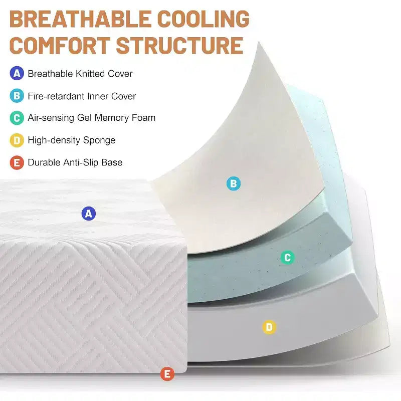 Dyonery Materasso in memory foam da 6 pollici, supporto medio rigido, gel rinfrescante e sollievo dal mal di schiena, fodera rimovibile senza fibra di vetro, certificazione CertiPUR-US
