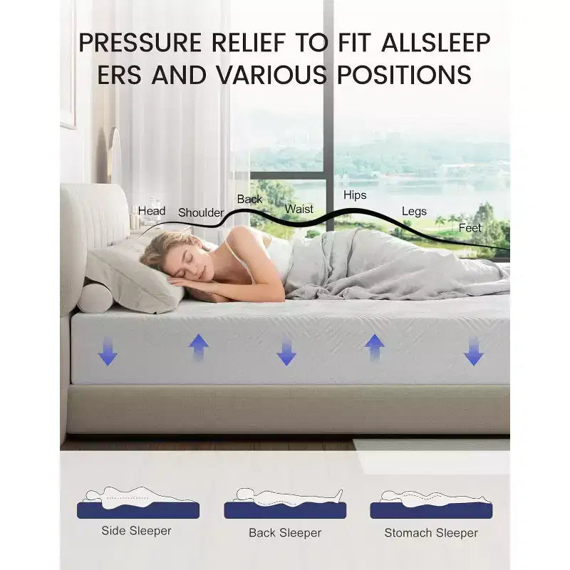Dyonery Materasso in memory foam da 6 pollici, supporto medio rigido, gel rinfrescante e sollievo dal mal di schiena, fodera rimovibile senza fibra di vetro, certificazione CertiPUR-US