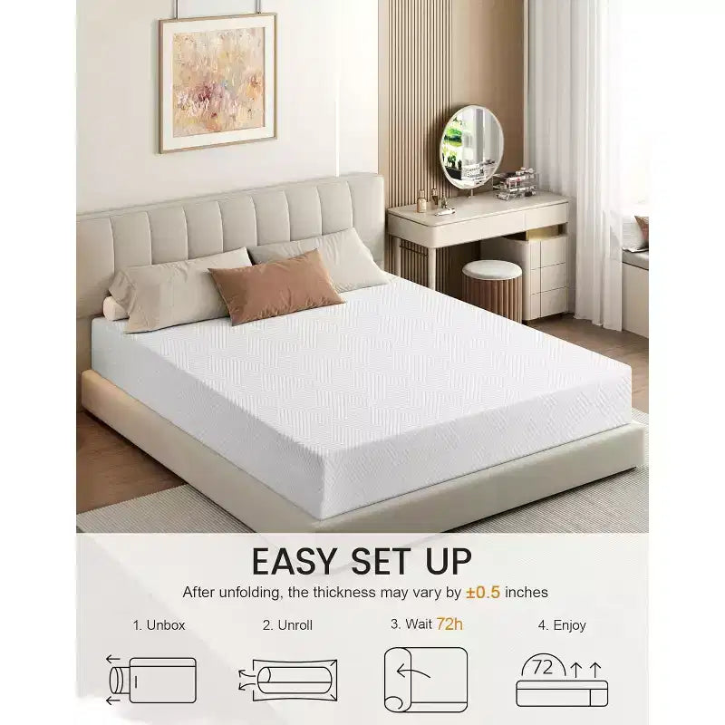 Dyonery Materasso in memory foam da 6 pollici, supporto medio rigido, gel rinfrescante e sollievo dal mal di schiena, fodera rimovibile senza fibra di vetro, certificazione CertiPUR-US