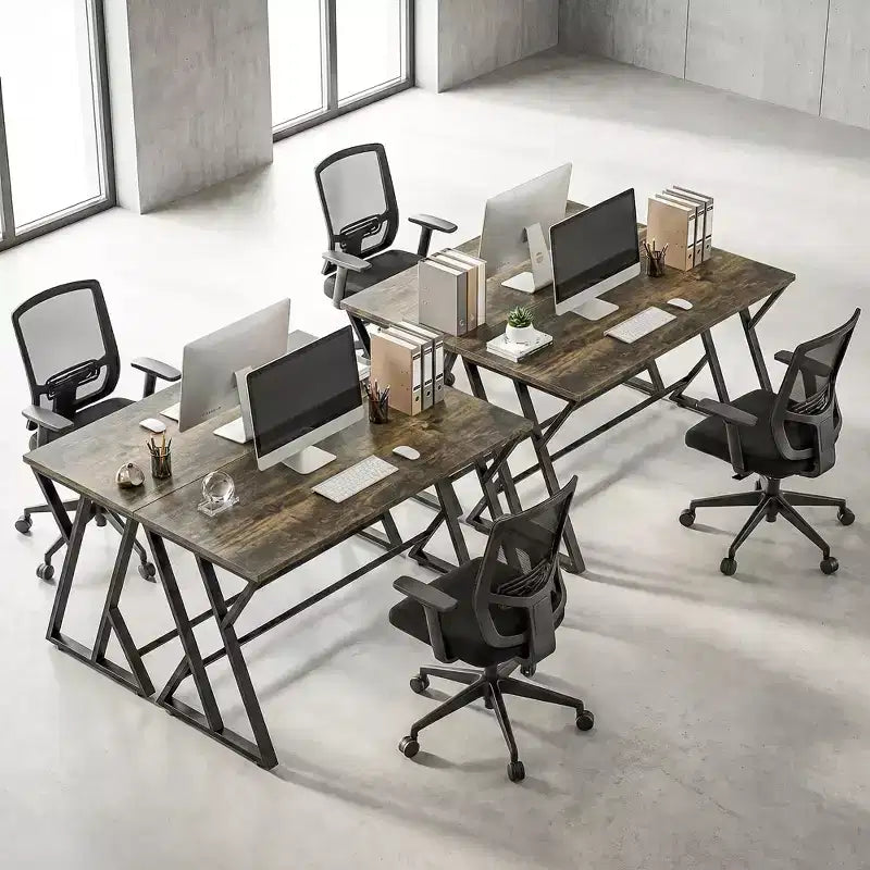 HOMCOM Scrivania da Computer 55 Pollici, Scrivania Industriale con Gambe a Z in Metallo, Tavolo da Studio per Ufficio Domestico