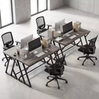 HOMCOM Scrivania da Computer 55 Pollici, Scrivania Industriale con Gambe a Z in Metallo, Tavolo da Studio per Ufficio Domestico