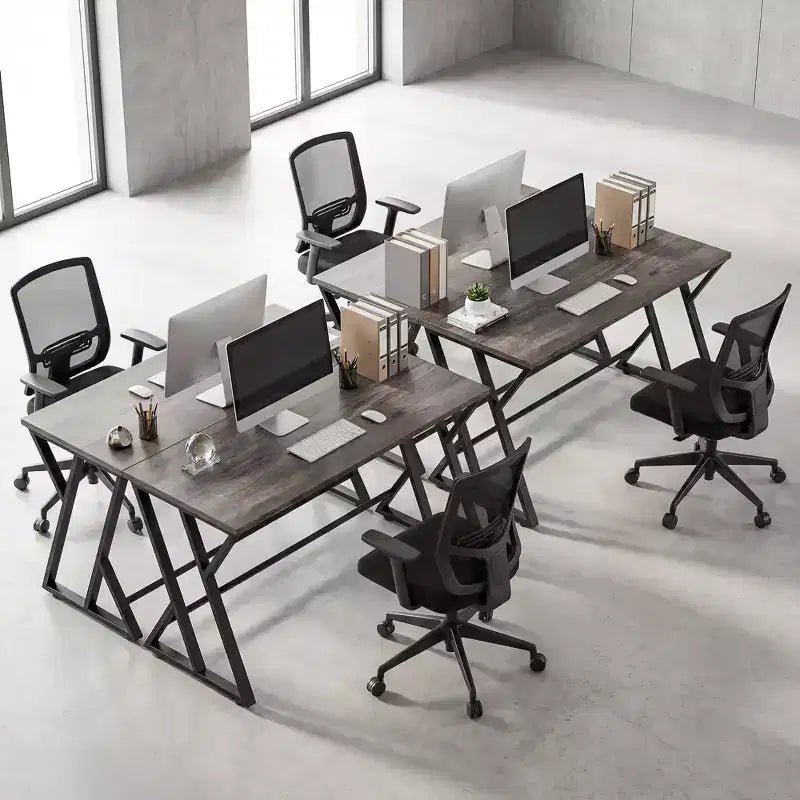 HOMCOM Scrivania da Computer 55 Pollici, Scrivania Industriale con Gambe a Z in Metallo, Tavolo da Studio per Ufficio Domestico