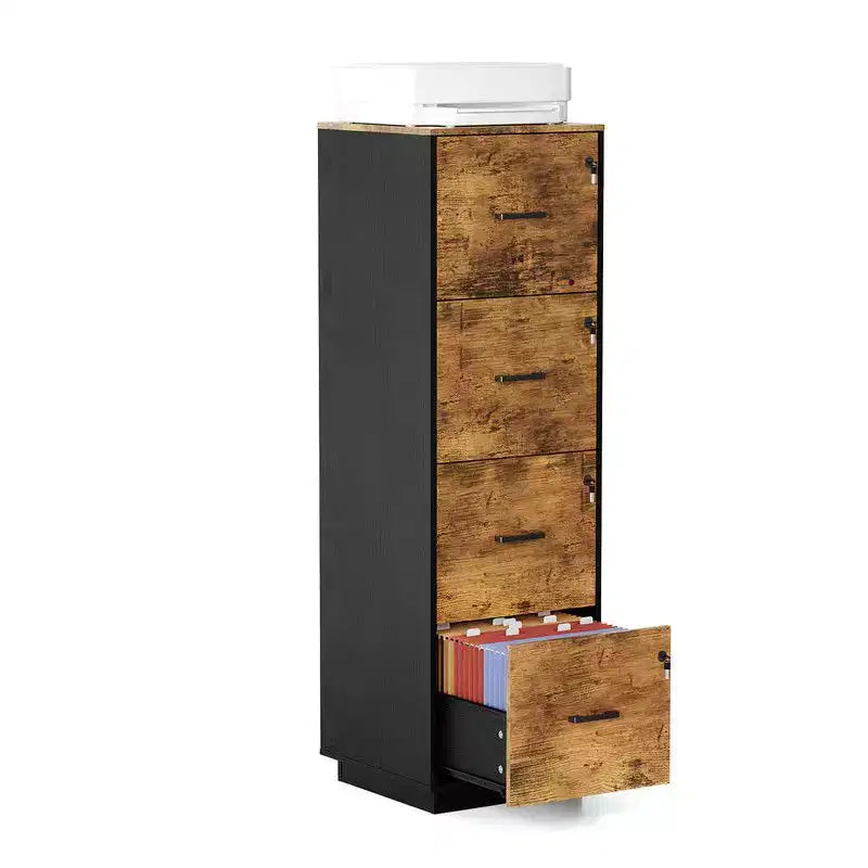 Classificatore in Legno Karl Home15 Pollici Goffrato a 4 Cassetti
