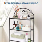 3-Tier Metal Over-the-Toilet Storage Rack, Freestanding Space-Saving Bathroom Organizer Shelf for Towels and Toiletries