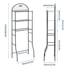 3-Tier Metal Over-the-Toilet Storage Rack, Freestanding Space-Saving Bathroom Organizer Shelf for Towels and Toiletries
