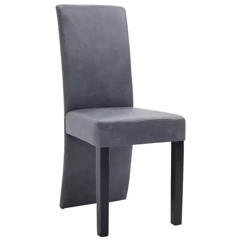 vidaXL Set di 4 Sedie da Pranzo in Finta Pelle Scamosciata Marrone e Legno Massello