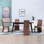 vidaXL Set di 4 Sedie da Pranzo in Finta Pelle Scamosciata Marrone e Legno Massello