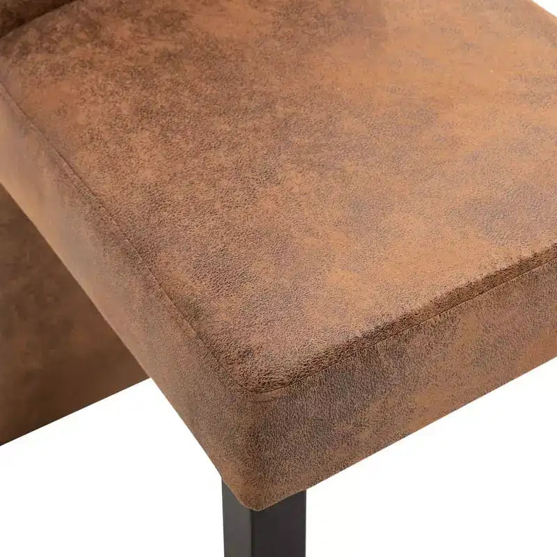 vidaXL Set di 4 Sedie da Pranzo in Finta Pelle Scamosciata Marrone e Legno Massello
