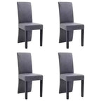 vidaXL Dining Chair Set of 4 Brown Faux suede leather and solid wood