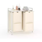 Multi-Section Laundry Hamper with Top Storage Shelf, Waterproof Bags & Easy Assembly for Laundry Room Bathroom