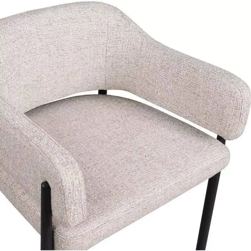 Meridian Furniture Sgabello da bancone rivestito in tessuto Dame, set da 2