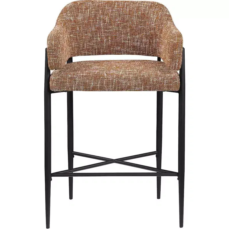Meridian Furniture Sgabello da bancone rivestito in tessuto Dame, set da 2