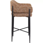Meridian Furniture Sgabello da bancone rivestito in tessuto Dame, set da 2