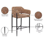 Meridian Furniture Sgabello da bancone rivestito in tessuto Dame, set da 2