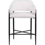 Meridian Furniture Sgabello da bancone rivestito in tessuto Dame, set da 2