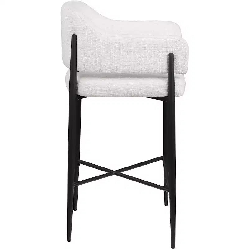 Meridian Furniture Sgabello da bancone rivestito in tessuto Dame, set da 2