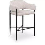 Meridian Furniture Sgabello da bancone rivestito in tessuto Dame, set da 2