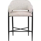 Meridian Furniture Sgabello da bancone rivestito in tessuto Dame, set da 2