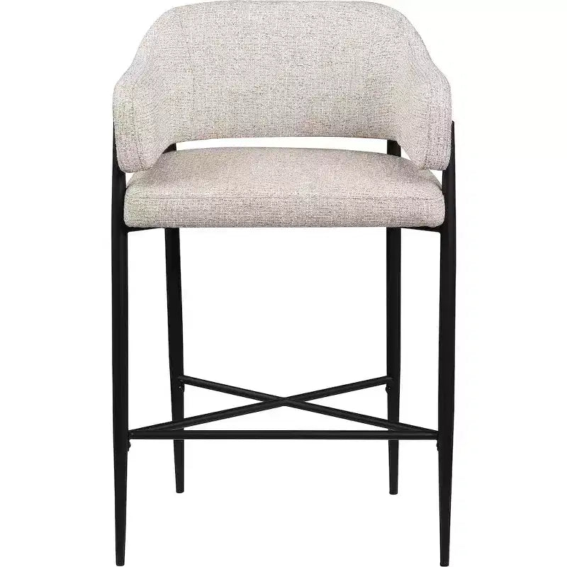 Meridian Furniture Sgabello da bancone rivestito in tessuto Dame, set da 2