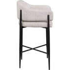 Meridian Furniture Sgabello da bancone rivestito in tessuto Dame, set da 2