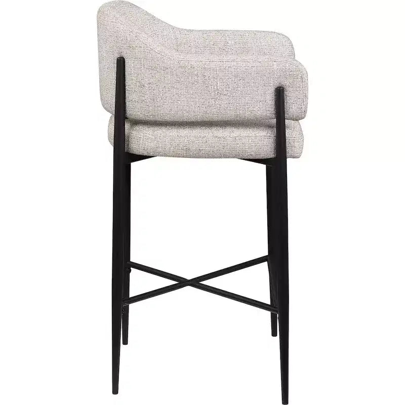 Meridian Furniture Sgabello da bancone rivestito in tessuto Dame, set da 2