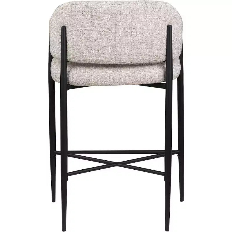 Meridian Furniture Sgabello da bancone rivestito in tessuto Dame, set da 2