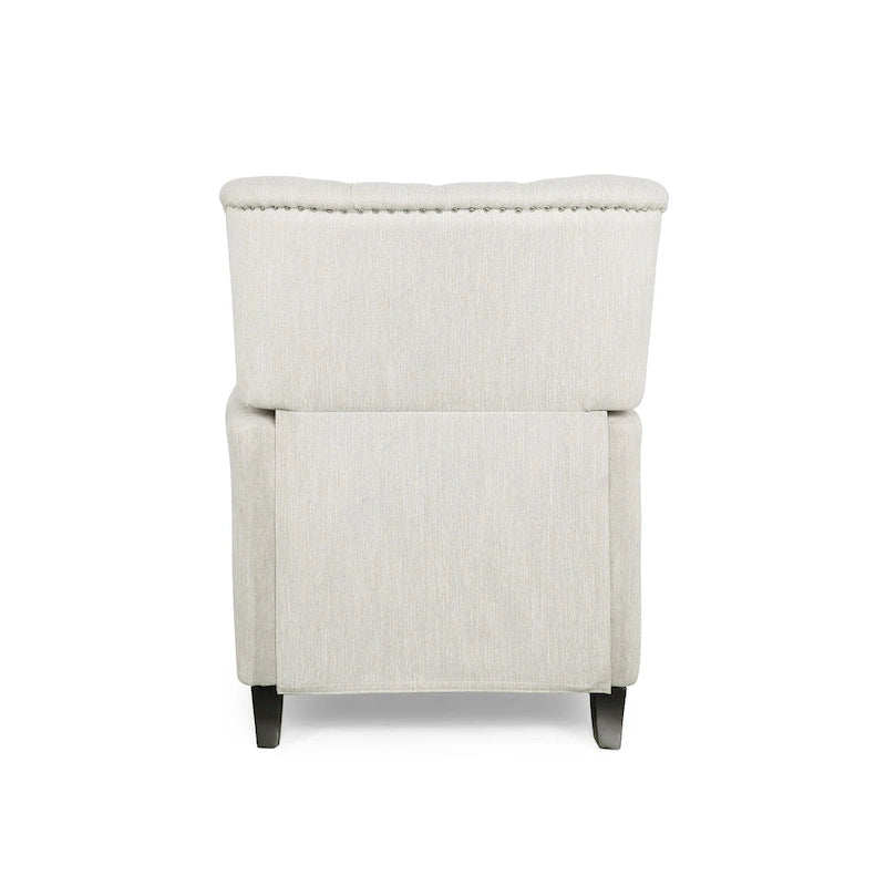Push Back Recliner, Footrest, Button Back, Nailhead Trim