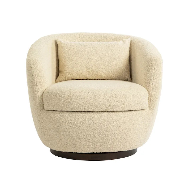 Poltrona a botte girevole imbottita Beige 37.2 con contenitore e design ergonomico