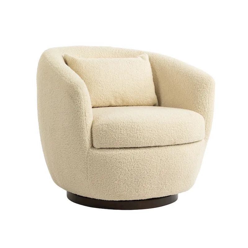 Poltrona a botte girevole imbottita Beige 37.2 con contenitore e design ergonomico