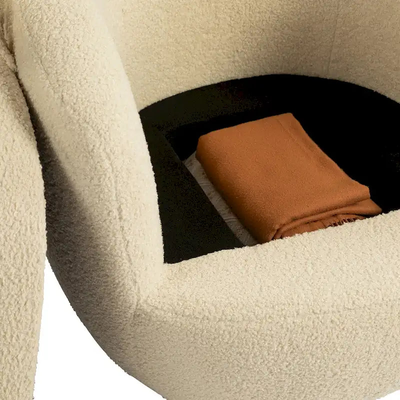 Poltrona a botte girevole imbottita Beige 37.2 con contenitore e design ergonomico