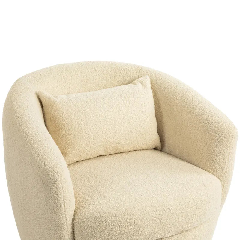 Poltrona a botte girevole imbottita Beige 37.2 con contenitore e design ergonomico