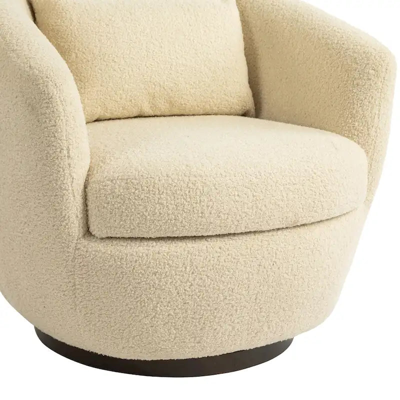 Poltrona a botte girevole imbottita Beige 37.2 con contenitore e design ergonomico
