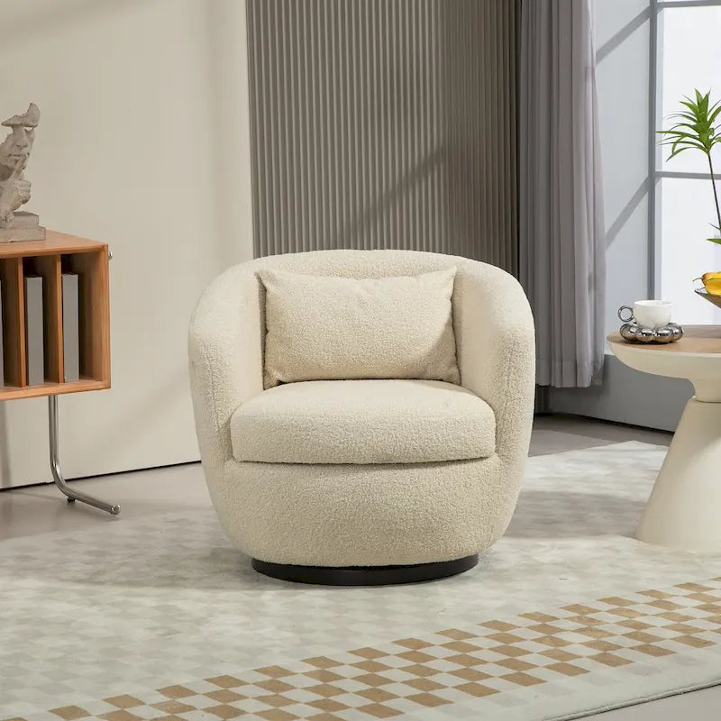 Poltrona a botte girevole imbottita Beige 37.2 con contenitore e design ergonomico