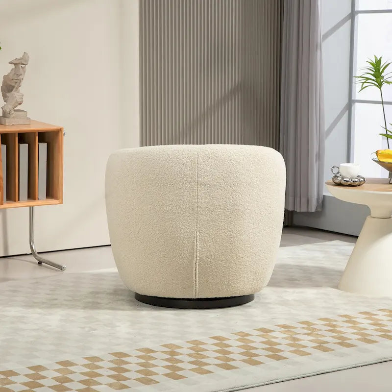 Poltrona a botte girevole imbottita Beige 37.2 con contenitore e design ergonomico
