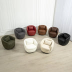 Poltrona a botte girevole imbottita Beige 37.2 con contenitore e design ergonomico