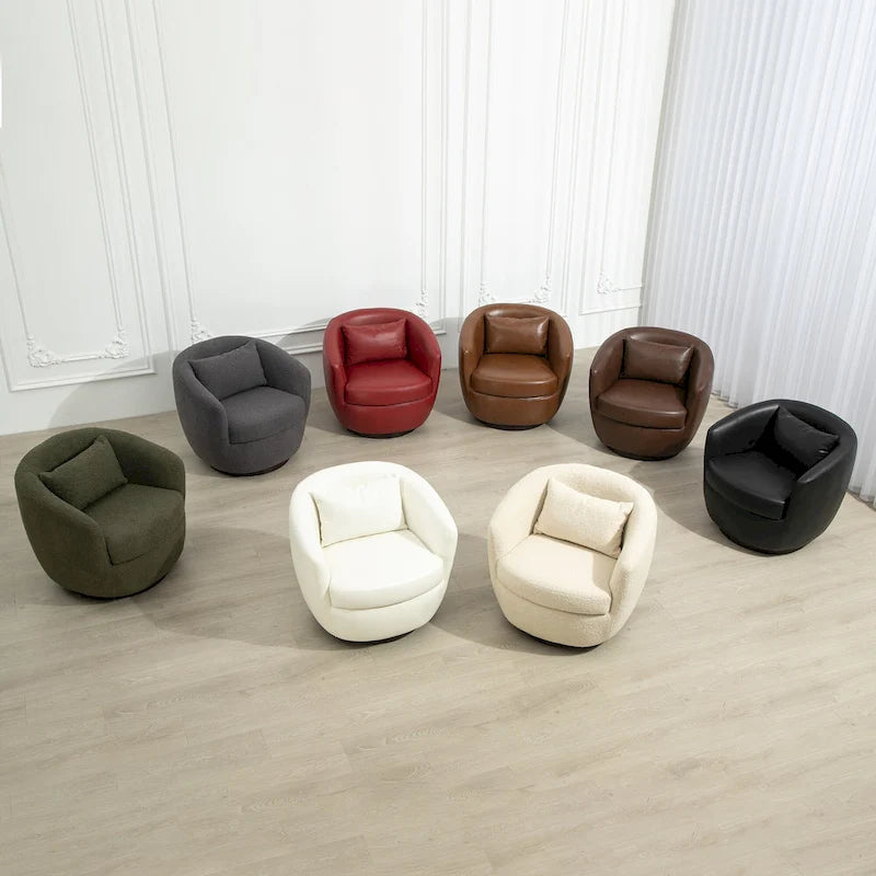 Poltrona a botte girevole imbottita Beige 37.2 con contenitore e design ergonomico