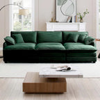 6-piece Corduroy Upholstered Modular Sleeper Sectional Sofa with 3 Removable Ottoman and 5 Pillows, Free Combination