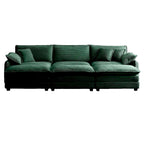 6-piece Corduroy Upholstered Modular Sleeper Sectional Sofa with 3 Removable Ottoman and 5 Pillows, Free Combination