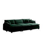 6-piece Corduroy Upholstered Modular Sleeper Sectional Sofa with 3 Removable Ottoman and 5 Pillows, Free Combination