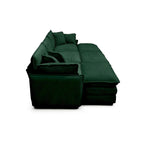 6-piece Corduroy Upholstered Modular Sleeper Sectional Sofa with 3 Removable Ottoman and 5 Pillows, Free Combination