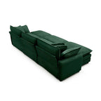 6-piece Corduroy Upholstered Modular Sleeper Sectional Sofa with 3 Removable Ottoman and 5 Pillows, Free Combination