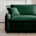 6-piece Corduroy Upholstered Modular Sleeper Sectional Sofa with 3 Removable Ottoman and 5 Pillows, Free Combination