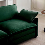 6-piece Corduroy Upholstered Modular Sleeper Sectional Sofa with 3 Removable Ottoman and 5 Pillows, Free Combination